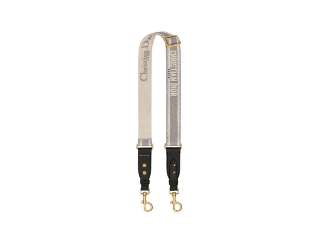 Dior Dior Grey Embroidery Adjustable Shoulder Strap