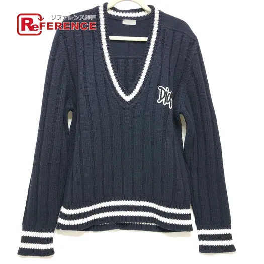 Buy Dior 033M630AT171 logo Sean Stussy Long sleeve knit sweater wool Navy x White at Sasom – Authentic and Ready to Ship