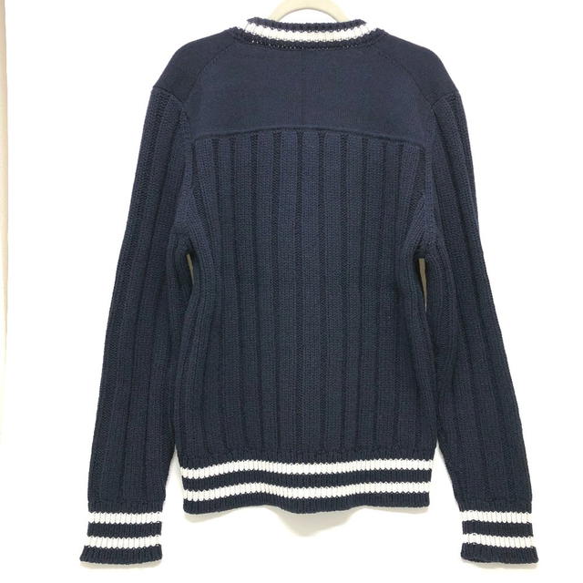 Dior Dior 033M630AT171 logo Sean Stussy Long sleeve knit sweater wool Navy x White - view 3