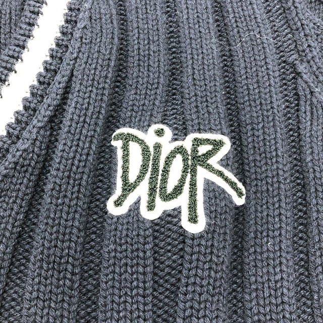 Dior Dior 033M630AT171 logo Sean Stussy Long sleeve knit sweater wool Navy x White - view 4