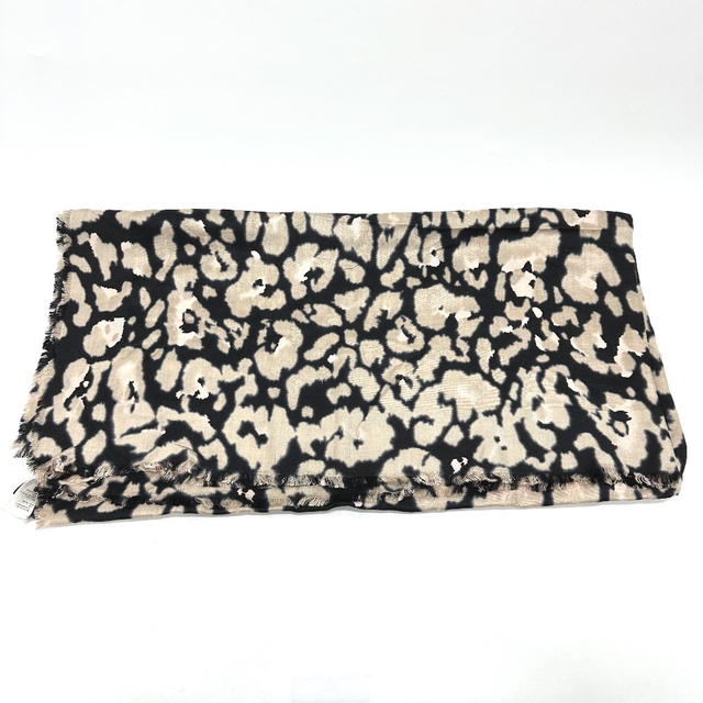Dior Dior 14SOD141 Leopard Large format shawl Scarf silk / wool Beige - view 3