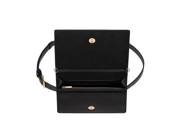 Dior Dior 2-In-1 30 Montaigne Pouch In Black Grained Calfskin With Shiny Antique Gold-Finish Metal - view 3