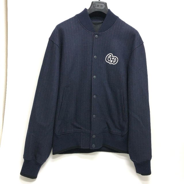 Dior Dior 213J431A0738 atelier street style Blouson Jacket wool / cotton Navy - view 1