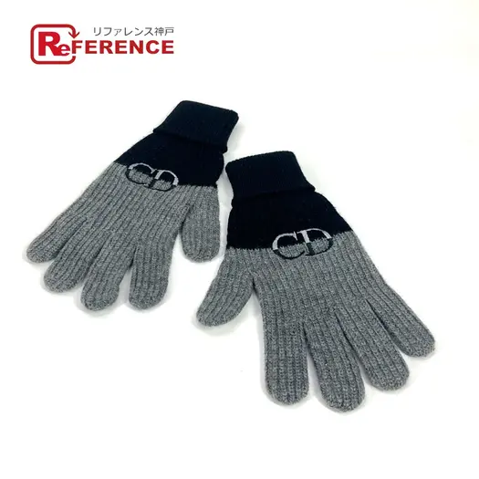 Buy Dior 213MG01AT481 Logo CD Bicolor Accessories gloves wool Black/gray at Sasom – Authentic and Ready to Ship
