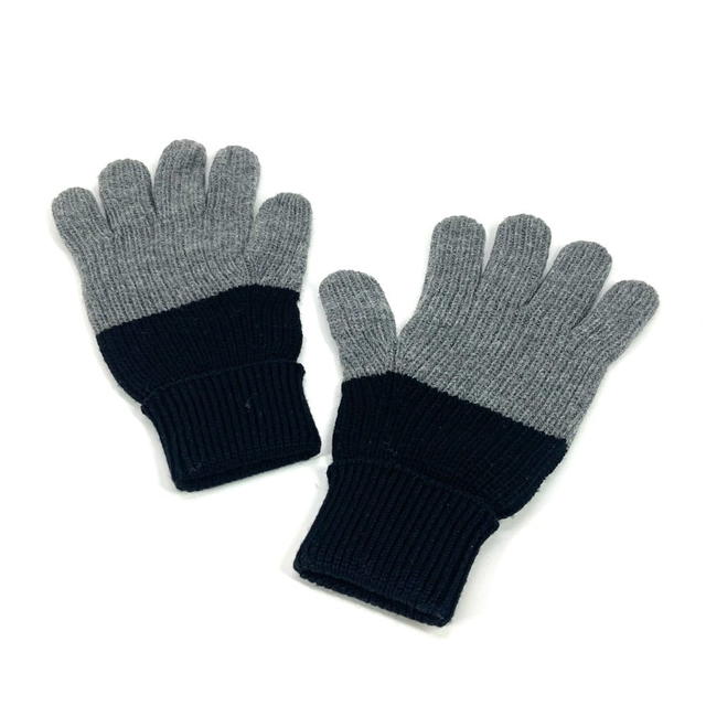 Dior Dior 213MG01AT481 Logo CD Bicolor Accessories gloves wool Black/gray - view 3