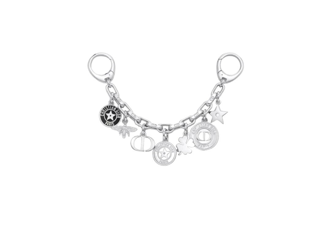 Dior Dior 30 Montaigne Bag Charm In Silver Finish Metal Black Lacquer