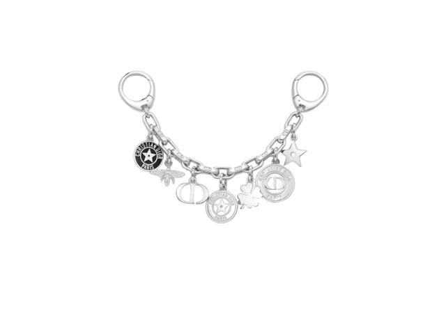 Dior Dior 30 Montaigne Bag Charm In Silver Finish Metal Black Lacquer - view 1