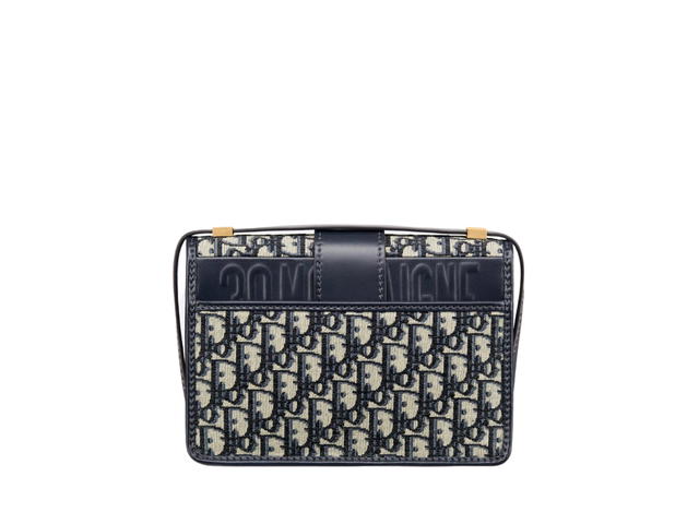 Dior Dior 30 Montaigne Bag In Blue Obique Jacquard With Gold Finish Metal Hardware - view 2