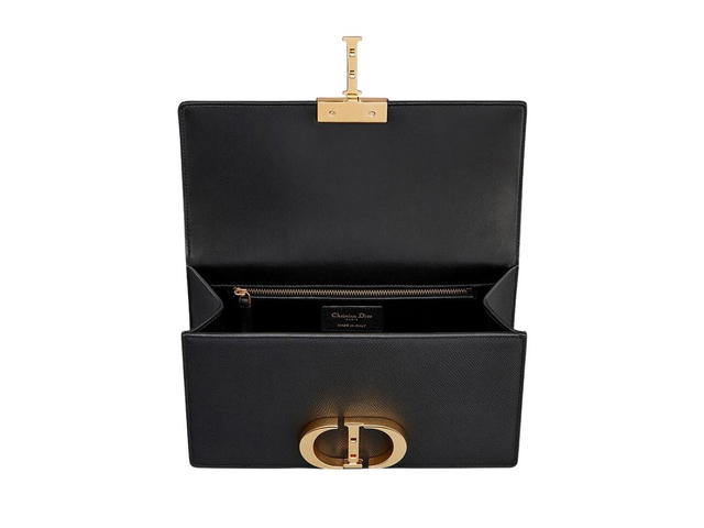 Dior Dior 30 Montaigne Bag In Grained Calfskin With Gold-Tone Hardware Black - view 2