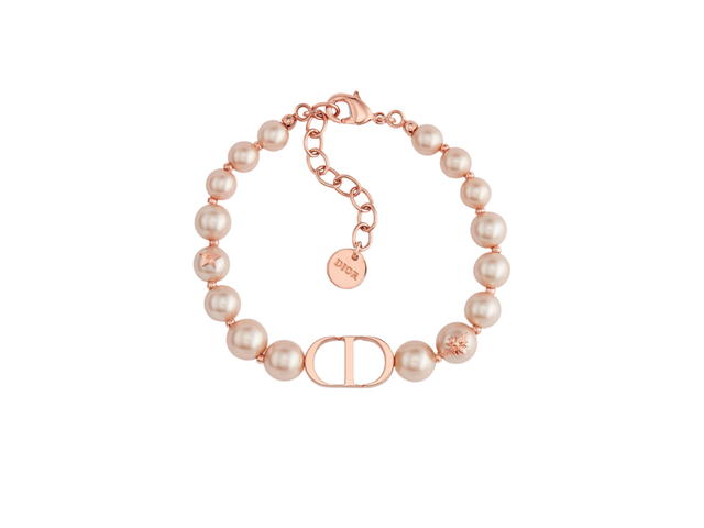 Dior Dior 30 Montaigne Bracelet In Bee And Star Detailing Pink-Finish Metal And Pink Resin Pearls - view 1