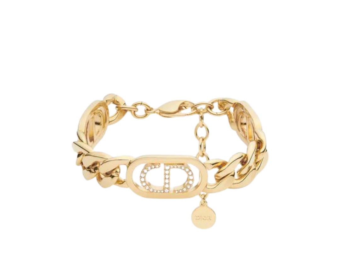 Dior Dior 30 Montaigne Bracelet In CD Signature White Crystal With Gold-Finish Metal