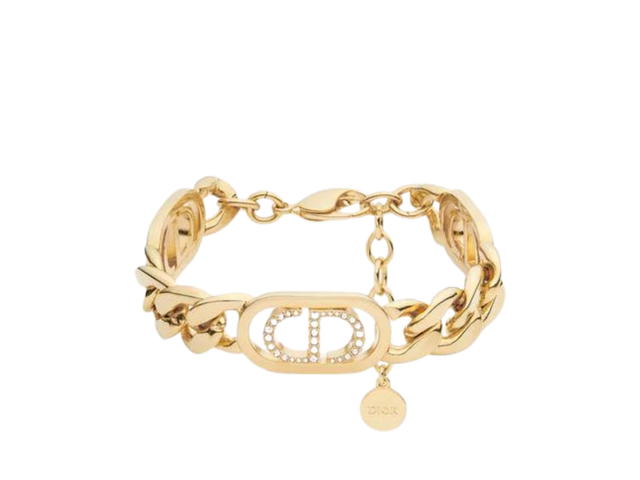 Dior Dior 30 Montaigne Bracelet In CD Signature White Crystal With Gold-Finish Metal - view 1