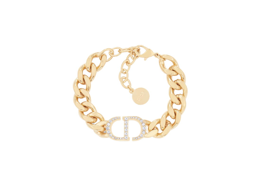 Dior Dior 30 Montaigne Bracelet In Gold-Finish Metal and Silver-Tone Crystals