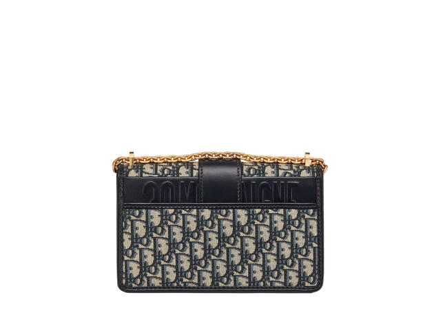 Dior Dior 30 Montaigne Chain Bag In Blue Dior Oblique Jacquard With Gold Finish Metal Hardware - view 2