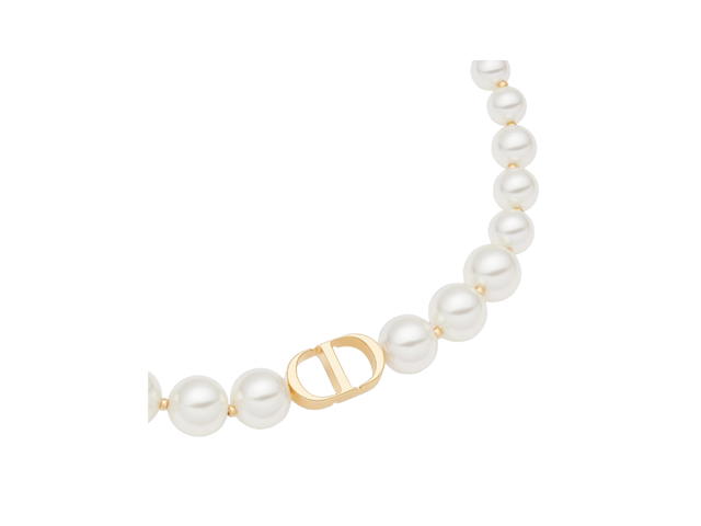 Dior Dior 30 Montaigne Choker In Gold-Finish Metal And White Resin Pearls - view 2