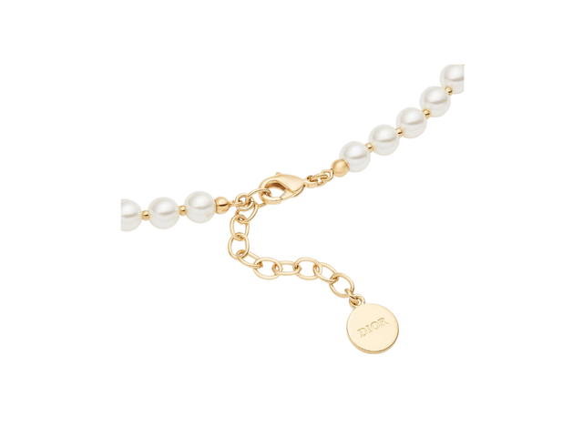 Dior Dior 30 Montaigne Choker In Gold-Finish Metal And White Resin Pearls - view 3