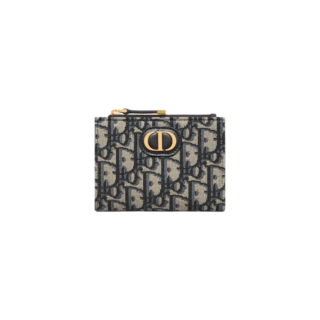 Dior Dior 30 Montaigne Dahlia Wallet Blue Dior Oblique Jacquard