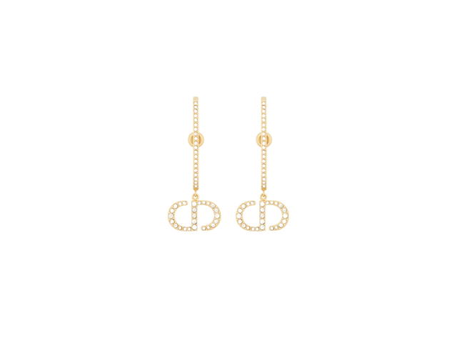Dior Dior 30 Montaigne Earrings In Gold-Finish Metal and White Crystals - view 2