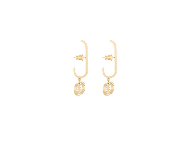 Dior Dior 30 Montaigne Earrings In Gold-Finish Metal and White Crystals - view 3