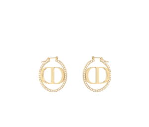 Buy Dior 30 Montaigne Earrings In Gold-Finish Metal With White Crystals at Sasom – Authentic and Ready to Ship