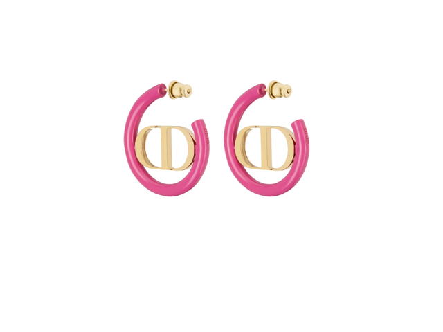 Dior Dior 30 Montaigne Earrings In Rani Pink Lacquer With Gold-Finish Metal Hardware - view 2