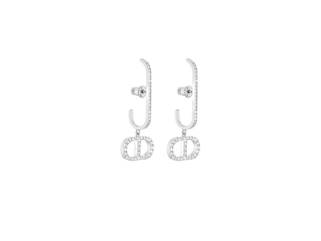 Dior Dior 30 Montaigne Earrings In Silver-Finish Metal And Silver-Tone Crystals - view 1