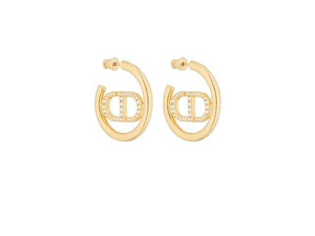 Dior Dior 30 Montaigne Earrings In White Resin Pearls With Gold-Finish Metal Hardware - view 1