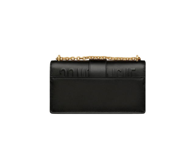 Dior Dior 30 Montaigne East-West Bag With Chain In Black Calfskin Gold-finish Metal Hardware - view 2