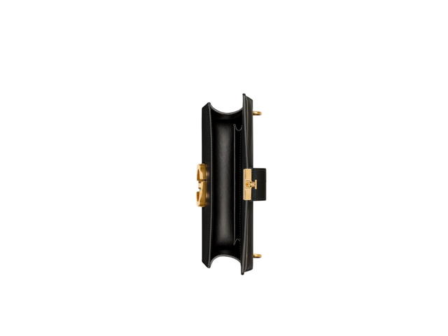 Dior Dior 30 Montaigne East-West Bag With Chain In Black Calfskin Gold-finish Metal Hardware - view 3