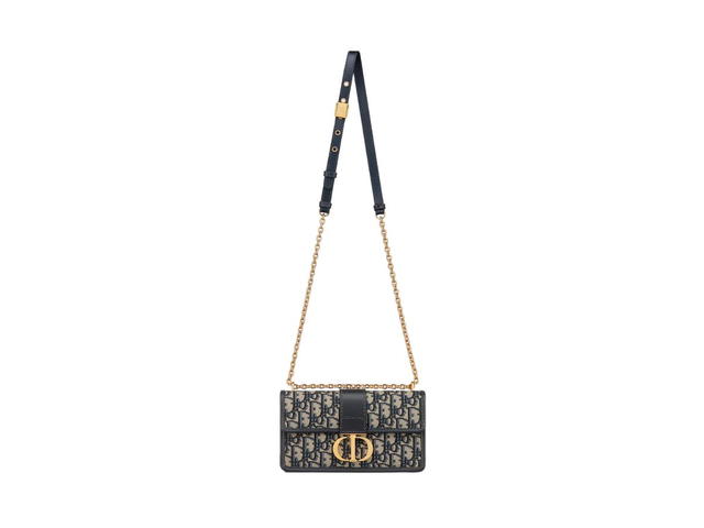 Dior Dior 30 Montaigne East-West Bag With Chain In Blue Dior Oblique Jacquard - view 5