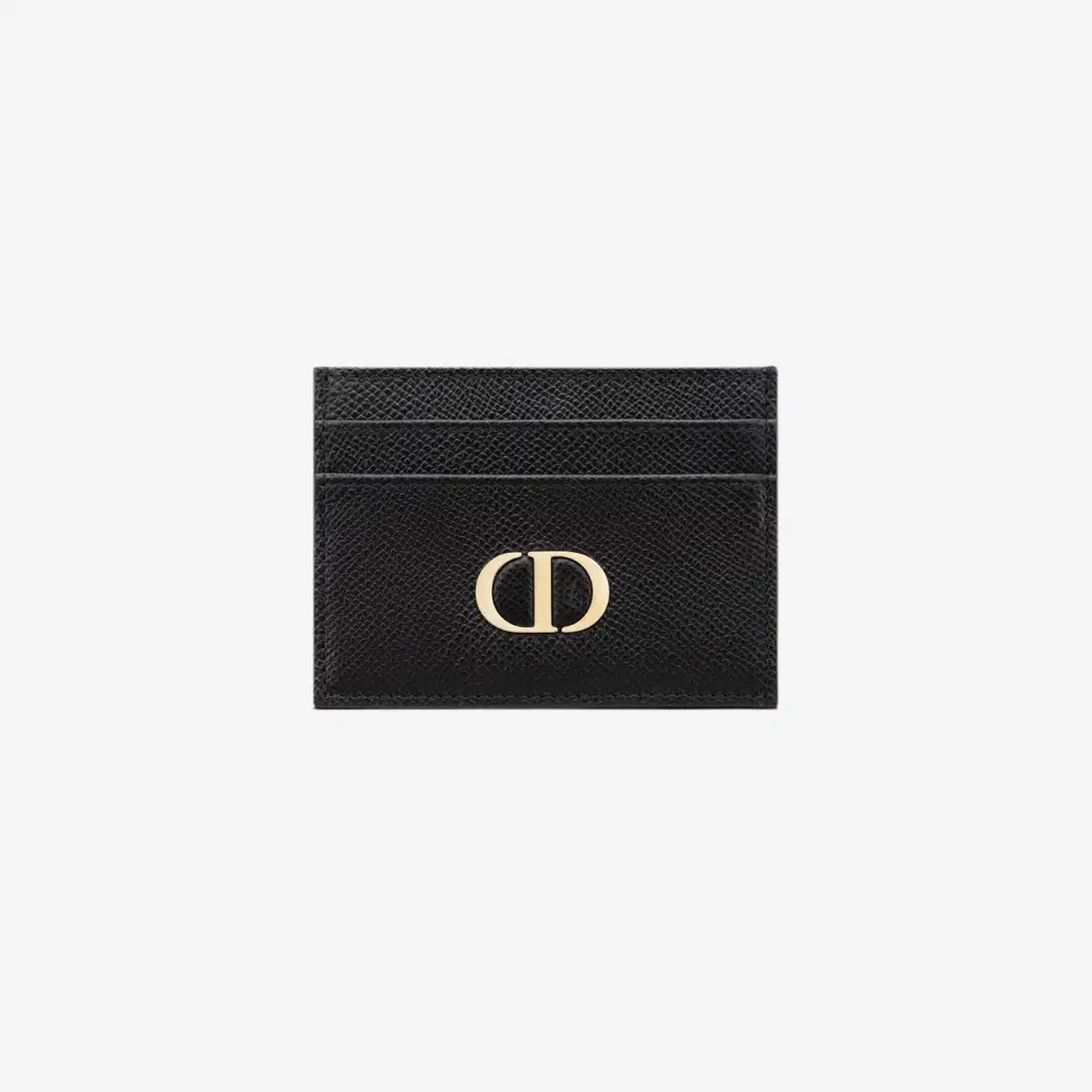 Dior Dior 30 Montaigne Five Slot Card Holder Grained Calfskin Black