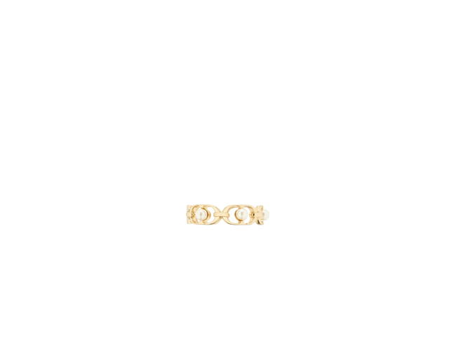Dior Dior 30 Montaigne Jolie Ring In Gold-Finish Metal And White Resin Pearls - view 3
