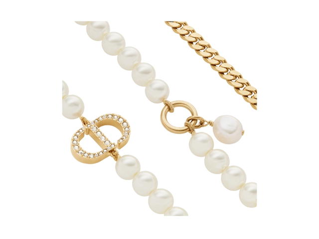 Dior Dior 30 Montaigne Long Necklace In Gold-Finish Metal And Silver-Tone Crystals - view 2