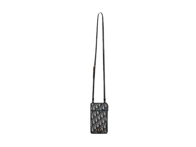 Dior Dior 30 Montaigne Long Wallet In Blue Dior Oblique Jacquard With Gold Hardware - view 3
