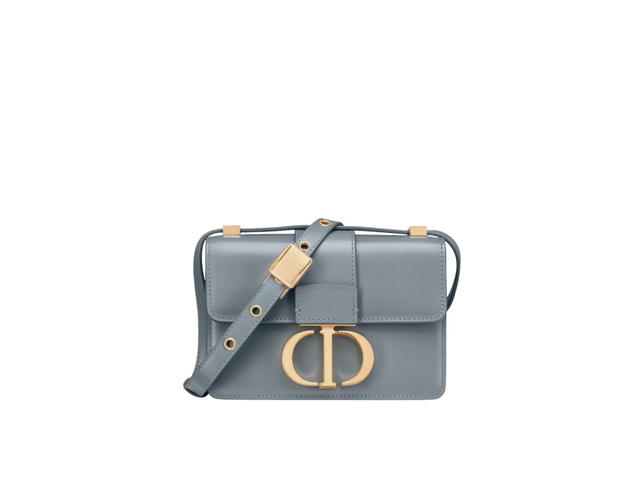 Dior Dior 30 Montaigne Micro Bag In Blue-Gray Box Calfskin With Gold-finish Metal - view 1