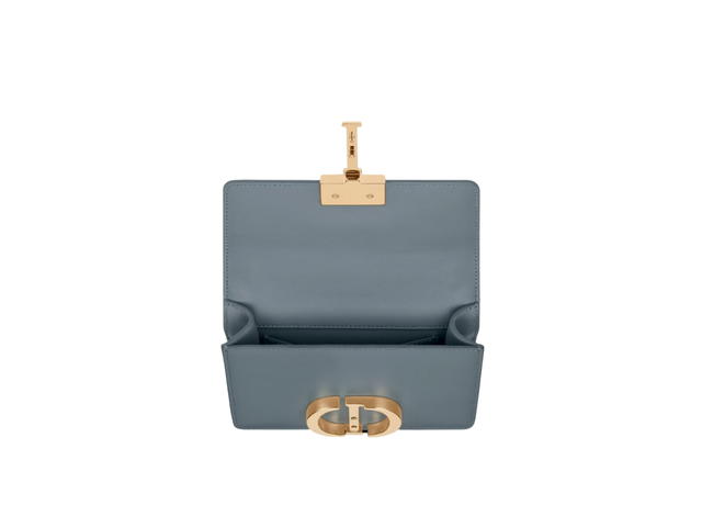 Dior Dior 30 Montaigne Micro Bag In Blue-Gray Box Calfskin With Gold-finish Metal - view 3