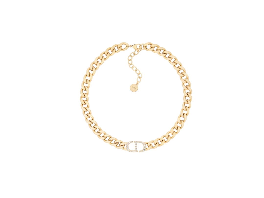 Dior Dior 30 Montaigne Necklace In Crystal CD Gold-Finish Metal And Silver-Tone Crystals