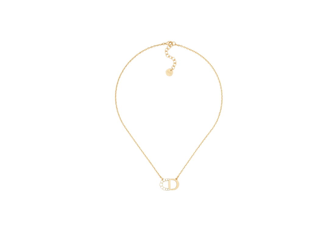 Dior Dior 30 Montaigne Necklace In Gold-Finish Metal And White Resin Pearls