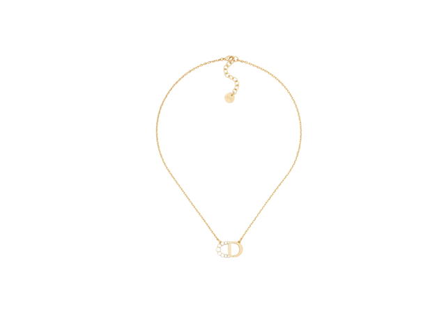 Dior Dior 30 Montaigne Necklace In Gold-Finish Metal And White Resin Pearls - view 1