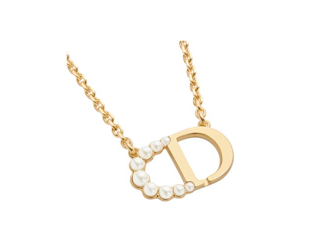 Dior Dior 30 Montaigne Necklace In Gold-Finish Metal And White Resin Pearls - view 2