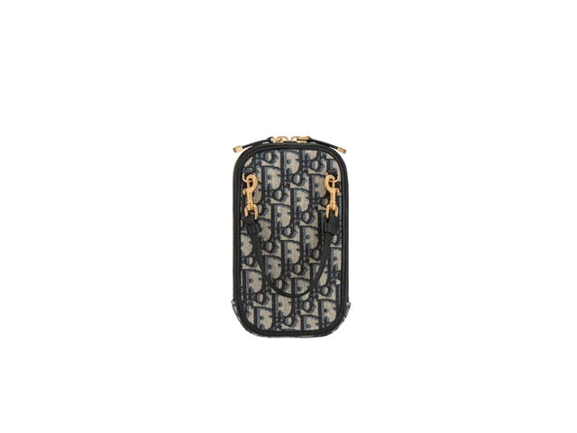 Dior Dior 30 Montaigne Phone Holder In Dior Oblique Jacquard With Gold-Tone Hardware - view 2