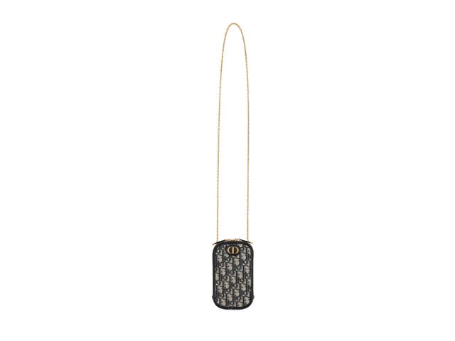 Dior Dior 30 Montaigne Phone Holder In Dior Oblique Jacquard With Gold-Tone Hardware - view 3
