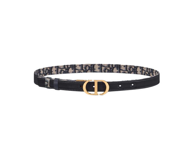 Dior Dior 30 Montaigne Reversible Belt In Blue Smooth Calfskin And Dior Oblique Jacquard (20 MM) - view 2