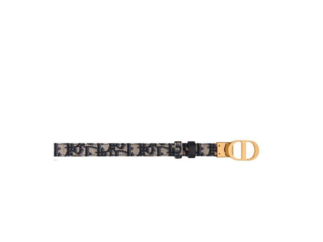 Dior Dior 30 Montaigne Reversible Belt In Blue Smooth Calfskin And Dior Oblique Jacquard (20 MM) - view 3