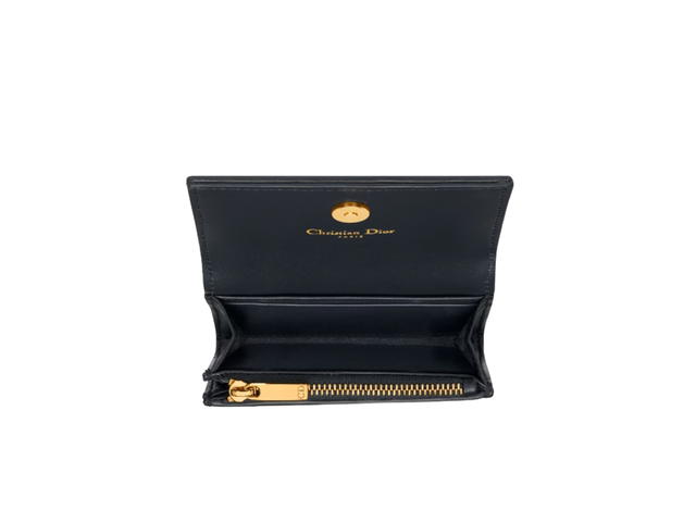 Dior Dior 30 Montaigne XS Wallet In Blue Dior Oblique Jacquard With Gold Hardware - view 2