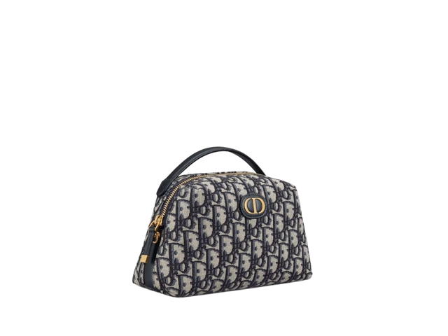 Dior Dior 30 Montainge D-Cosy Mini Bag In Blue Oblique Jacquard With Gold-Finish Metal Hardware - view 2