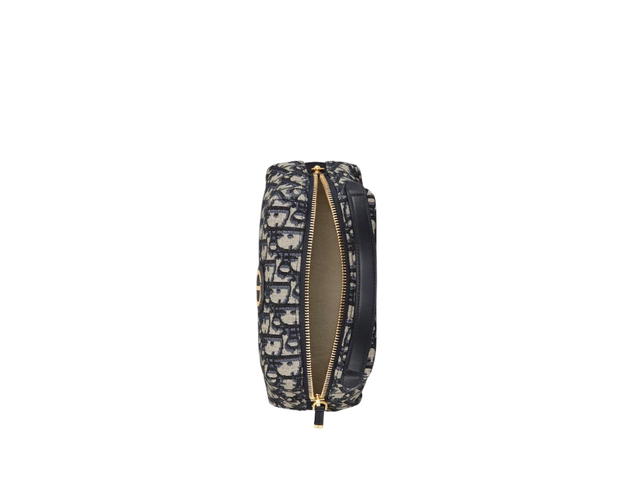 Dior Dior 30 Montainge D-Cosy Mini Bag In Blue Oblique Jacquard With Gold-Finish Metal Hardware - view 3
