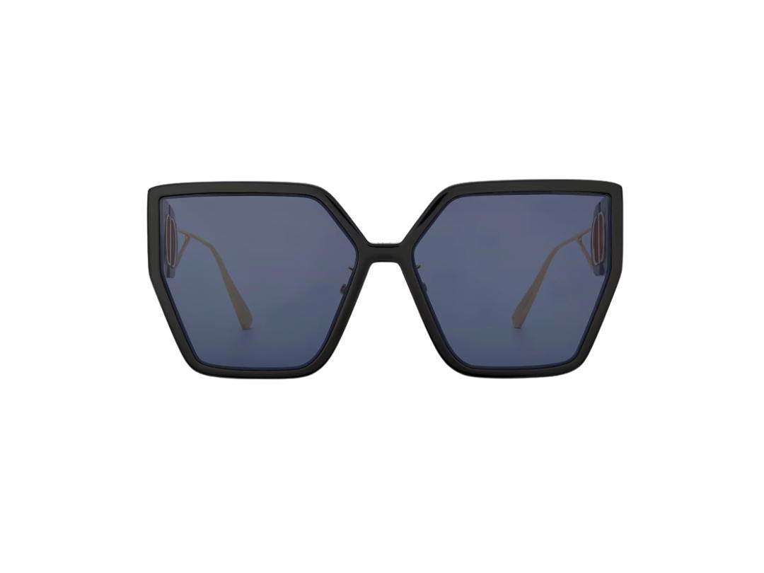 Dior Dior 30montaigne Bu Black Butterfly Sunglasses In Black Acetate Frame With Blue Lenses