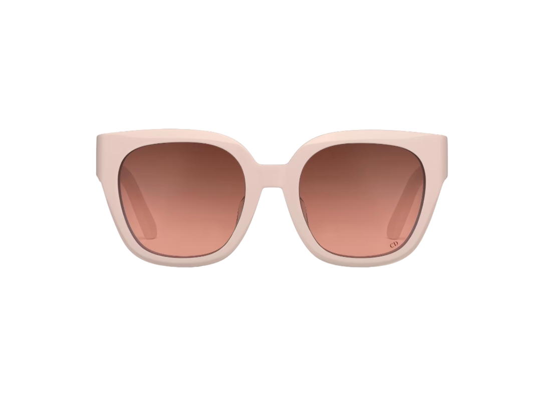 Dior Dior 30montaigne S10F Square Sunglasses In Beige-Pink Acetate Frame With Gradient Brown-To-Pink Lenses