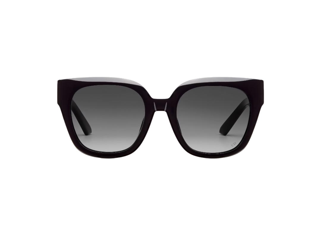Dior Dior 30montaigne S10F Square Sunglasses In Black Acetate Frame With Gradient Gray Lenses